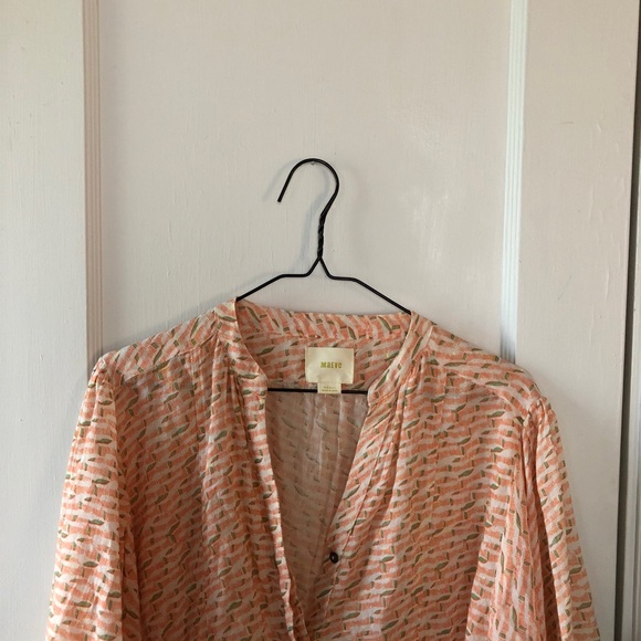Orange & green patterned anthropologie tunic - Picture 2 of 3